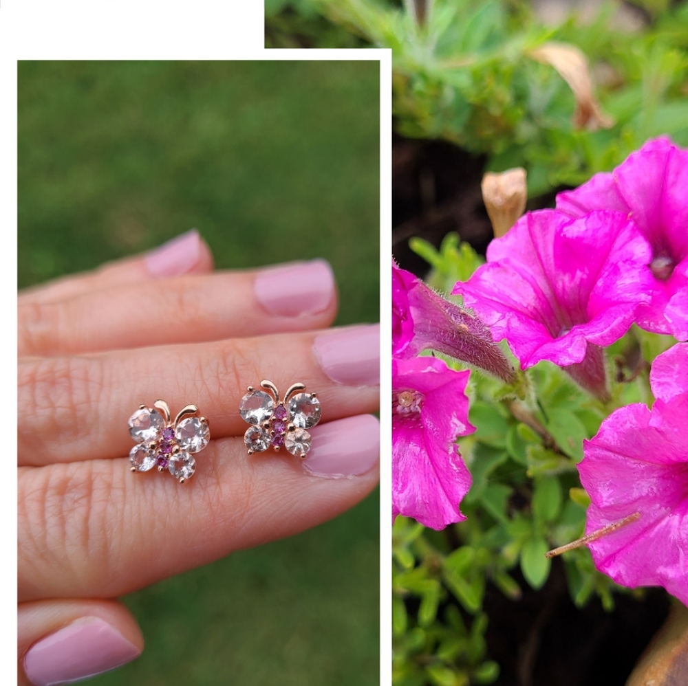 1 Ct Butterfly morganite earrings